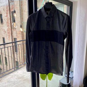 Express Long Sleeve Color Block Shirt